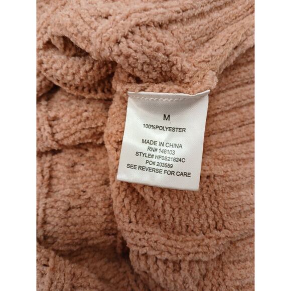 New w Tag Hippie Rose Chenile Sweater Sz M Neutral Cable Knit Cropped Preppy - Picture 12 of 12